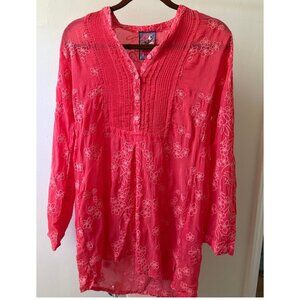NWT Johnny Was coral pink blouse/tunic